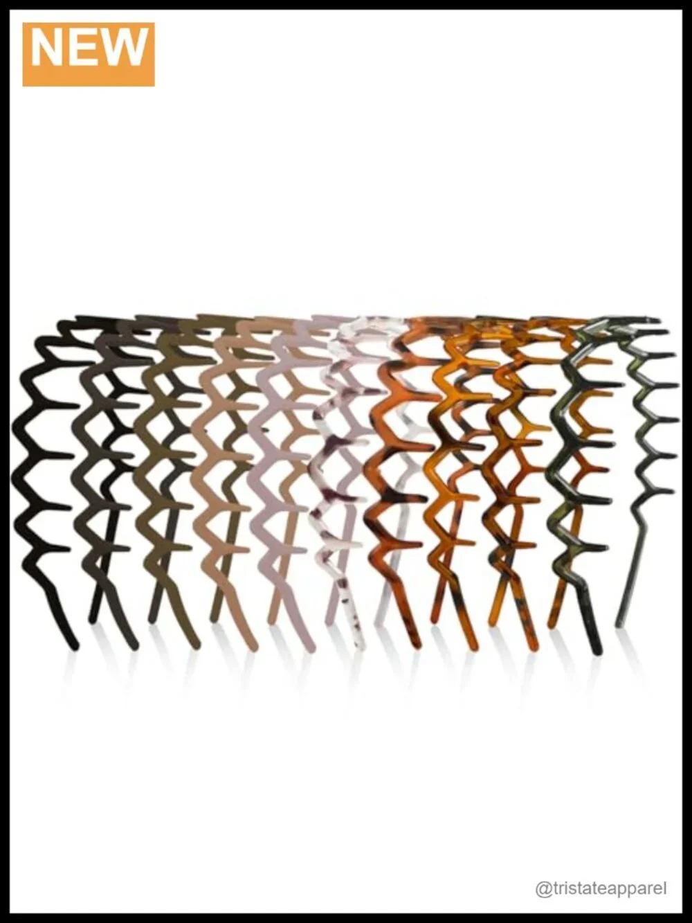 10 Pack Zig Zag Headbands for Women Non Slip Plastic Hair Bands 90s Retro